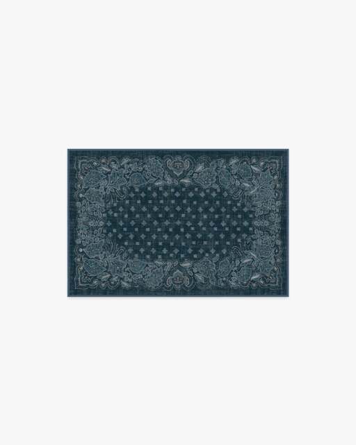 Prato Midnight Blue Flatwoven Rug - 60x90 - Machine Washable Area Rug - Kid & Pet Friendly - Indoor Rugs - Ruggable - image 1