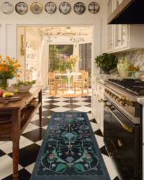 Protea Charcoal Rug by Iris Apfel - 245x305 - Machine Washable Area Rug - Kid & Pet Friendly - Indoor Rugs - Ruggable - thumbnail 2