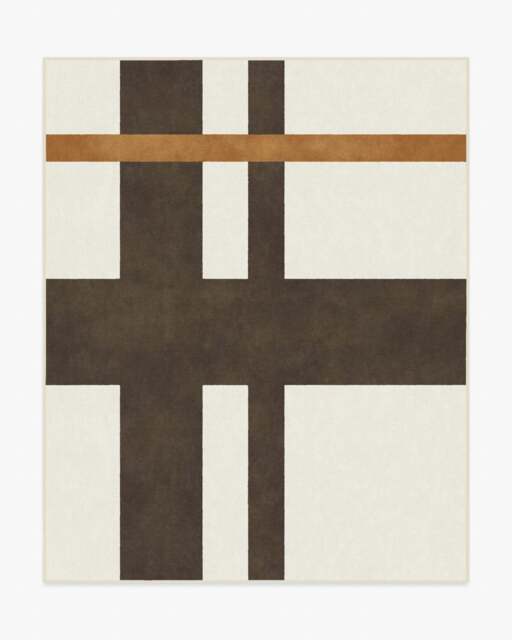 Scala Ivory & Brown Flatwoven Rug by The Local Project - 245x305 - Machine Washable Area Rug - Kid & Pet Friendly - Indoor Rugs - Ruggable - image 1