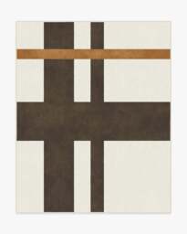 Scala Ivory & Brown Flatwoven Rug by The Local Project - 245x305 - Machine Washable Area Rug - Kid & Pet Friendly - Indoor Rugs - Ruggable - thumbnail 1
