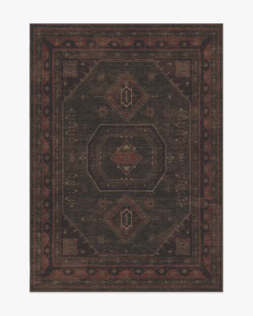 Shira Bordeaux Flatwoven Rug Brown - 150x215 - Machine Washable Area Rug - Kid & Pet Friendly - Indoor Rugs - Ruggable - image 1