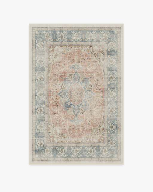 Sarrah Coral Flatwoven Rug - 120x185 - Machine Washable Area Rug - Kid & Pet Friendly - Indoor Rugs - Ruggable - image 1