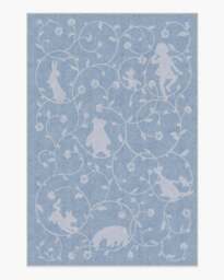 Once Upon a Gathering Soft Blue Rug - 90x150 - Machine Washable Area Rug - Kid & Pet Friendly - Indoor Rugs - Ruggable - thumbnail 2