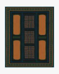 Nerissa Teal & Gold Flatwoven Rug by Architectural Digest - 245x305 - Machine Washable Area Rug - Kid & Pet Friendly - Indoor Rugs - Ruggable