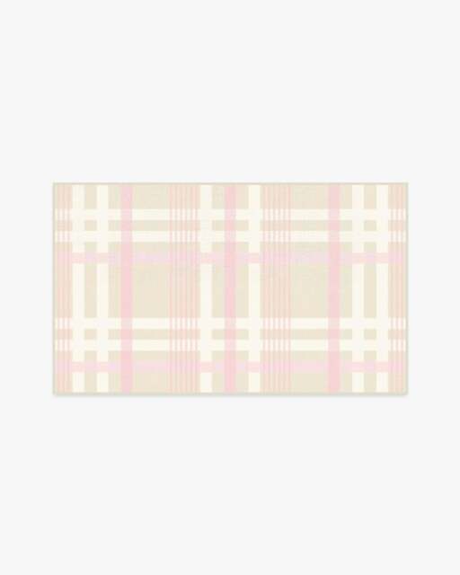 Charming Plaid Pink Flatwoven Rug - 90x150 - Machine Washable Area Rug - Kid & Pet Friendly - Indoor Rugs - Ruggable - image 1