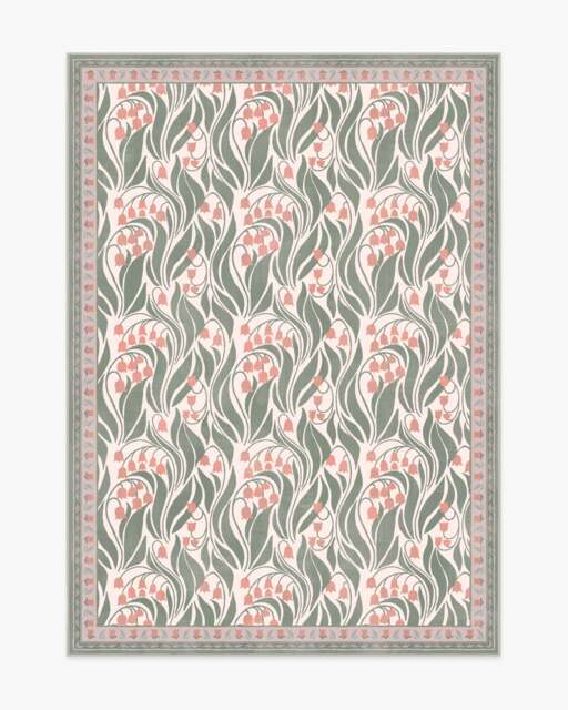 Lila Cream & Coral Rug - 150x215 - Machine Washable Area Rug - Kid & Pet Friendly - Indoor Rugs - Ruggable - image 1