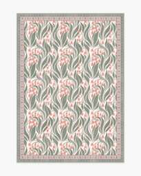 Lila Cream & Coral Rug - 150x215 - Machine Washable Area Rug - Kid & Pet Friendly - Indoor Rugs - Ruggable - thumbnail 1