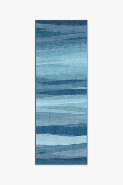 Meridian Blue Flatwoven Rug - 75x215 - Machine Washable Area Rug - Kid & Pet Friendly - Indoor Rugs - Ruggable - image 1