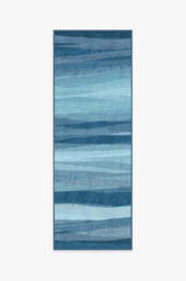 Meridian Blue Flatwoven Rug - 75x215 - Machine Washable Area Rug - Kid & Pet Friendly - Indoor Rugs - Ruggable - thumbnail 1