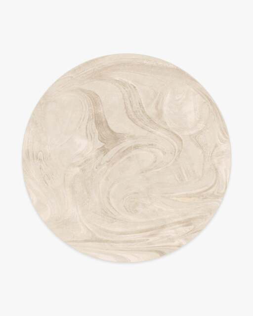 Marble Golden Ivory Rug - 245 Round - Machine Washable Area Rug - Kid & Pet Friendly - Indoor Rugs - Ruggable - image 1