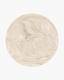 Marble Golden Ivory Rug - 245 Round - Machine Washable Area Rug - Kid & Pet Friendly - Indoor Rugs - Ruggable - thumbnail 1