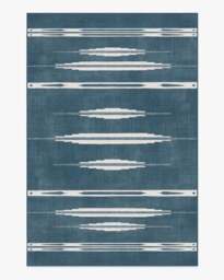 Raye Indigo & Ivory Flatwoven Rug - 185x275 - Machine Washable Area Rug - Kid & Pet Friendly - Indoor Rugs - Ruggable