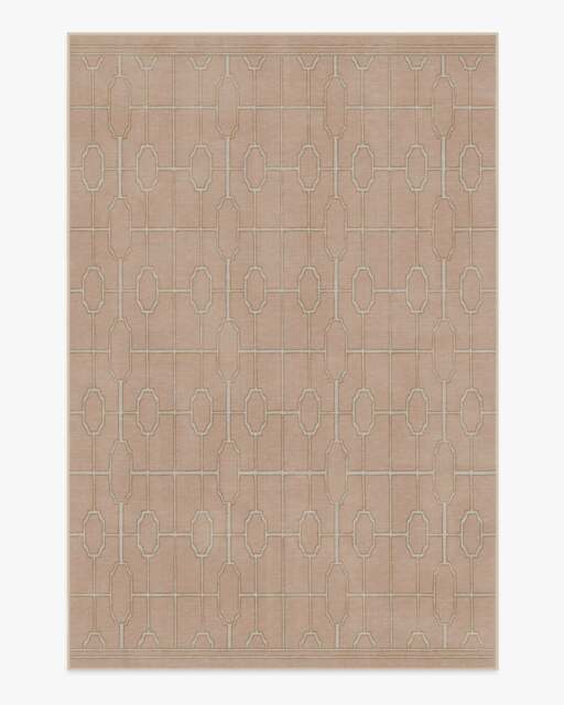 Diana Trellis Rose Gold Rug by The Hiltons - 185x275 - Machine Washable Area Rug - Kid & Pet Friendly - Indoor Rugs - Ruggable - image 1