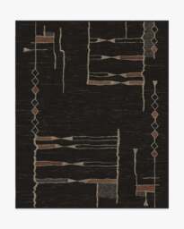 Nisa Ink Black Flatwoven Rug by Architectural Digest - 245x305 - Machine Washable Area Rug - Kid & Pet Friendly - Indoor Rugs - Ruggable