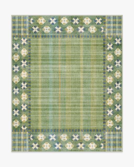 Rowley Green Rug - 245x305 - Machine Washable Area Rug - Kid & Pet Friendly - Indoor Rugs - Ruggable - image 1