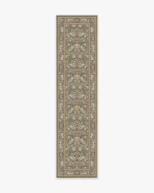 Strawberry Thief Stone Gold Flatwoven Rug by Morris & Co. - 75x305 - Machine Washable Area Rug - Kid & Pet Friendly - Indoor Rugs - Ruggable - image 1