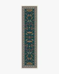 Flutterby Teal Rug by Iris Apfel - 185 Round - Machine Washable Area Rug - Kid & Pet Friendly - Indoor Rugs - Ruggable - thumbnail 2
