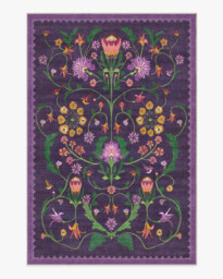 Protea Plum Rug by Iris Apfel Purple - 200x290 - Machine Washable Area Rug - Kid & Pet Friendly - Indoor Rugs - Ruggable - thumbnail 1