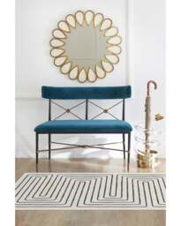 Labyrinth Black & Ivory Flatwoven Rug by Jonathan Adler - 185x275 - Machine Washable Area Rug - Kid & Pet Friendly - Indoor Rugs - Ruggable - thumbnail 2