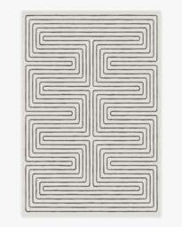 Labyrinth Black & Ivory Flatwoven Rug by Jonathan Adler - 185x275 - Machine Washable Area Rug - Kid & Pet Friendly - Indoor Rugs - Ruggable