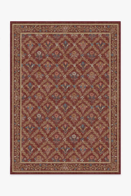 Bellflowers Amber Red Rug by Morris & Co. - 150x215 - Machine Washable Area Rug - Kid & Pet Friendly - Indoor Rugs - Ruggable - image 1