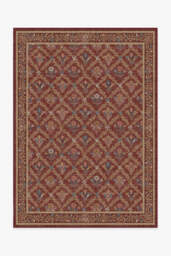 Bellflowers Amber Red Rug by Morris & Co. - 150x215 - Machine Washable Area Rug - Kid & Pet Friendly - Indoor Rugs - Ruggable