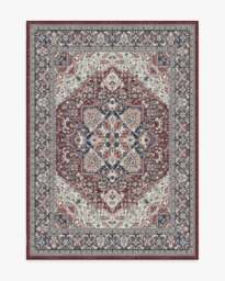 Hendesi Heriz Bordeaux Rug Red - 150x215 - Machine Washable Area Rug - Kid & Pet Friendly - Indoor Rugs - Ruggable - thumbnail 1