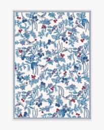 Heidi Blue & Cherry Rug - 150x215 - Machine Washable Area Rug - Kid & Pet Friendly - Indoor Rugs - Ruggable - thumbnail 1