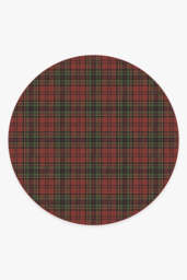 Dress Stewart Tartan Red Rug - 245 Round - Machine Washable Area Rug - Kid & Pet Friendly - Indoor Rugs - Ruggable