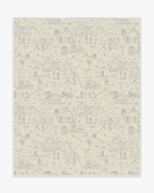 Woody's Roundup Stone Blue Flatwoven Rug - 245x305 - Machine Washable Area Rug - Kid & Pet Friendly - Indoor Rugs - Ruggable - image 1