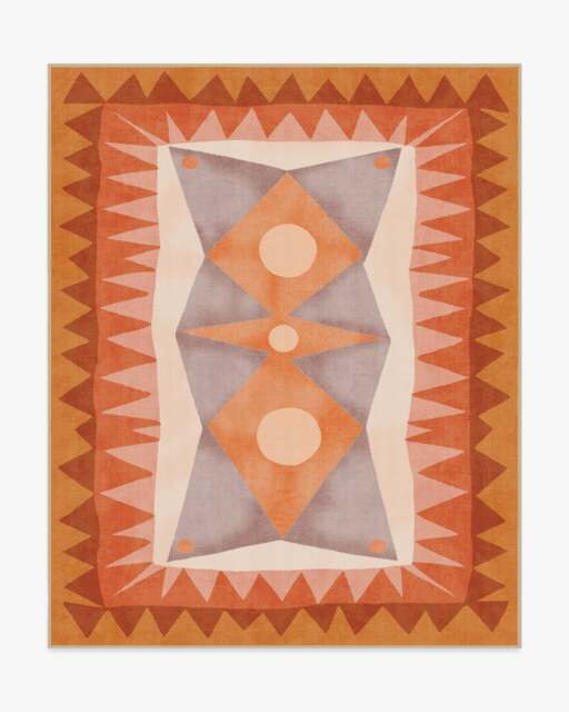 Hilma Papaya Outdoor Rug by Jungalow Orange - 245x305 - Machine Washable Area Rug - Kid & Pet Friendly - Indoor Rugs - Ruggable - image 1