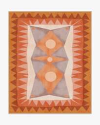 Hilma Papaya Outdoor Rug by Justina Blakeney Orange - 245x305 - Machine Washable Area Rug - Kid & Pet Friendly - Outdoor Rugs - Ruggable - thumbnail 1