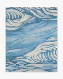 Waves Soft Blue Outdoor Rug by Gracie - 245x305 - Machine Washable Area Rug - Kid & Pet Friendly - Outdoor Rugs - Ruggable
