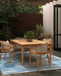 Waves Soft Blue Outdoor Rug by Gracie - 245x305 - Machine Washable Area Rug - Kid & Pet Friendly - Indoor Rugs - Ruggable - thumbnail 3