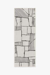 Rune Black & Ivory Outdoor Rug - 75x215 - Machine Washable Area Rug - Kid & Pet Friendly - Outdoor Rugs - Ruggable - thumbnail 1