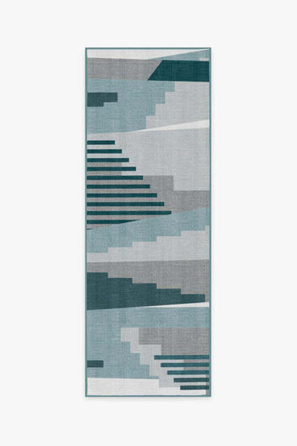 Tropea Teal Outdoor Rug - 75x215 - Machine Washable Area Rug - Kid & Pet Friendly - Outdoor Rugs - Ruggable - image 1