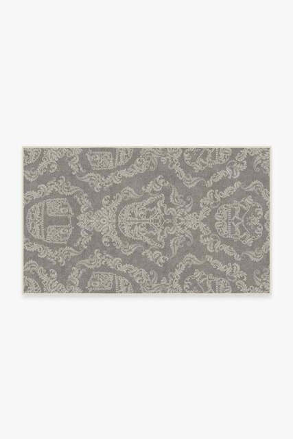 Dark Side Damask Stone Rug - 90x150 - Machine Washable Area Rug - Kid & Pet Friendly - Indoor Rugs - Ruggable