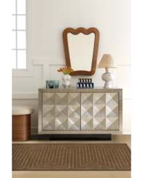 Labyrinth Brown & Orange Flatwoven Rug by Jonathan Adler - 60x90 - Machine Washable Area Rug - Kid & Pet Friendly - Indoor Rugs - Ruggable - thumbnail 2