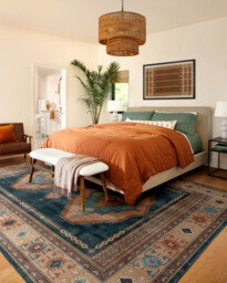 Marcela Blue & Rose Tufted Rug - 75x215 - Machine Washable Area Rug - Kid & Pet Friendly - Indoor Rugs - Ruggable - thumbnail 2