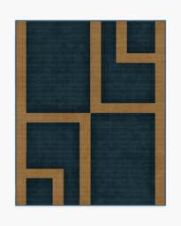 Aldo Indigo & Ochre Rug by The Local Project - 245x305 - Machine Washable Area Rug - Kid & Pet Friendly - Indoor Rugs - Ruggable