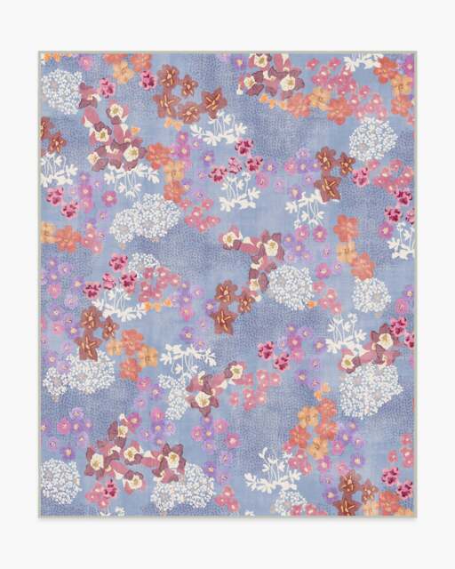 Arden Slate Blue Multicolour Flatwoven Rug - 245x305 - Machine Washable Area Rug - Kid & Pet Friendly - Indoor Rugs - Ruggable - image 1
