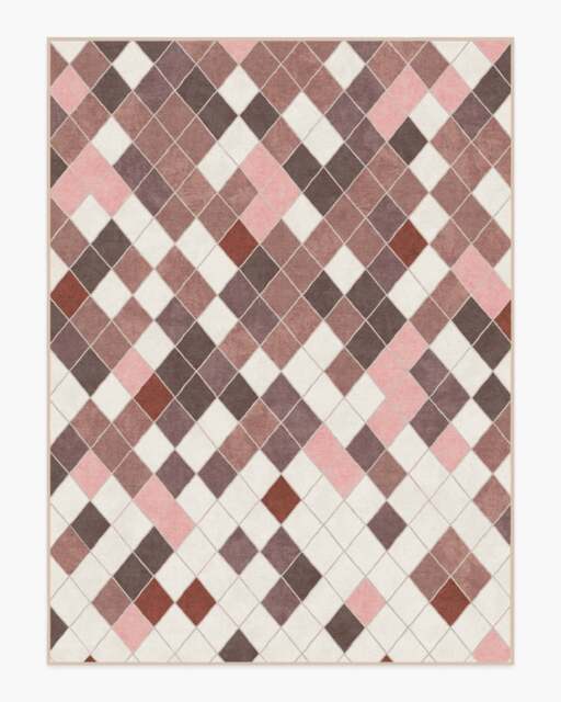 Diamond Mosaic Terracotta Rug - 275x365 - Machine Washable Area Rug - Kid & Pet Friendly - Indoor Rugs - Ruggable - image 1