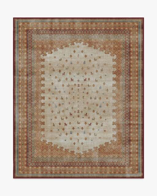 Mitra Multicolour Flatwoven Rug by Martyn Lawrence Bullard Brown - 245x305 - Machine Washable Area Rug - Kid & Pet Friendly - Indoor Rugs - Ruggable - image 1