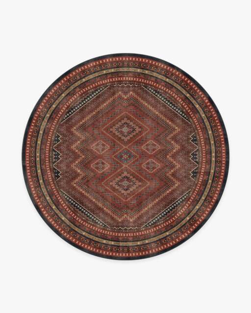 Kaden Amber Red Flatwoven Rug - 245 Round - Machine Washable Area Rug - Kid & Pet Friendly - Indoor Rugs - Ruggable - image 1