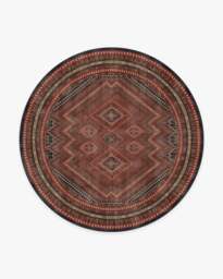 Kaden Amber Red Flatwoven Rug - 245 Round - Machine Washable Area Rug - Kid & Pet Friendly - Indoor Rugs - Ruggable