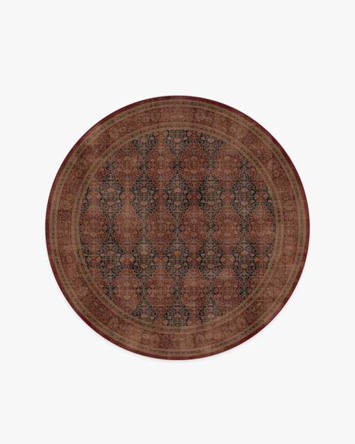Vesper Amber Red Flatwoven Rug - 185 Round - Machine Washable Area Rug - Kid & Pet Friendly - Indoor Rugs - Ruggable - image 1
