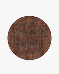 Vesper Amber Red Flatwoven Rug - 185 Round - Machine Washable Area Rug - Kid & Pet Friendly - Indoor Rugs - Ruggable - thumbnail 1
