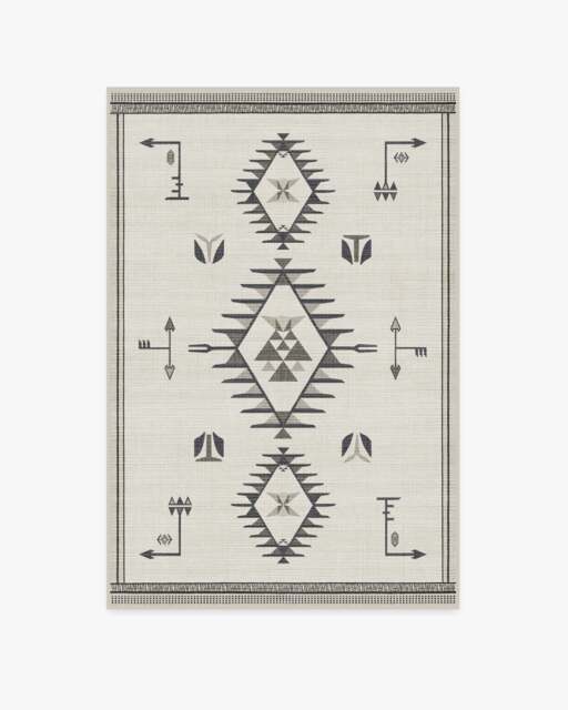 The Child Black & Cream Flatwoven Rug - 120x185 - Machine Washable Area Rug - Kid & Pet Friendly - Indoor Rugs - Ruggable - image 1