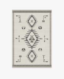 The Child Black & Cream Flatwoven Rug - 120x185 - Machine Washable Area Rug - Kid & Pet Friendly - Indoor Rugs - Ruggable
