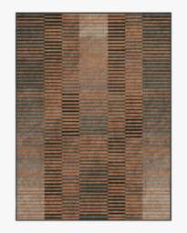 Shadow Stripe Rust Flatwoven Rug Brown - 275x365 - Machine Washable Area Rug - Kid & Pet Friendly - Indoor Rugs - Ruggable